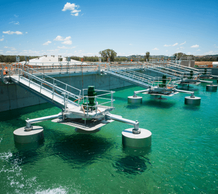 Champion Fiberglass RTRC conduit installed at a wastewater treatment plant exposed to hydrogen sulfide and chlorine.