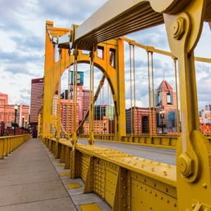 Champion Fiberglass RTRC conduit on a bridge structure for BABA-compliant DOT transportation projects.
