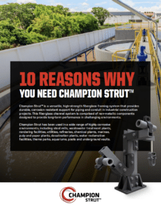 Cover of the ten reasons to specify Champion Strut™ fiberglass channel sales sheet