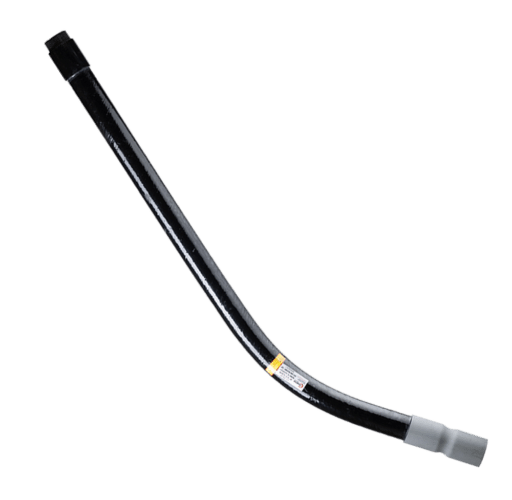Champion fiberglass utility riser with factory-formed bend for underground-to-overhead cable transitions