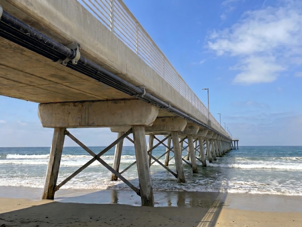 Photo of Strut installed on a pier